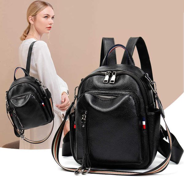 

backpack women's 2023 new ins mini bag korean version versatile fashion super multi functional soft leather small backpack