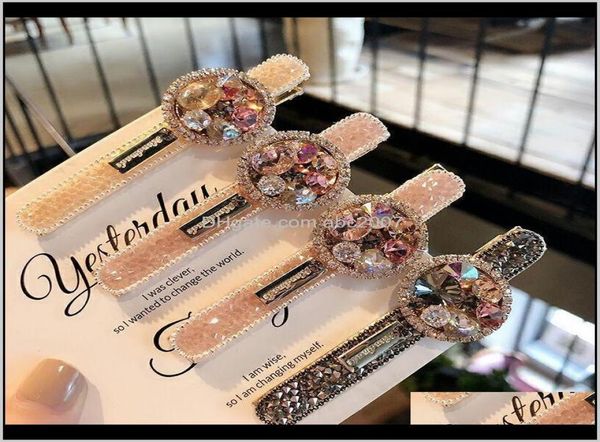 

baby kids maternityrhinestone clips crystal hair barrettes jewelry trendy bling hairpins headwear fashion hairs aessories for w4024564, Slivery;white