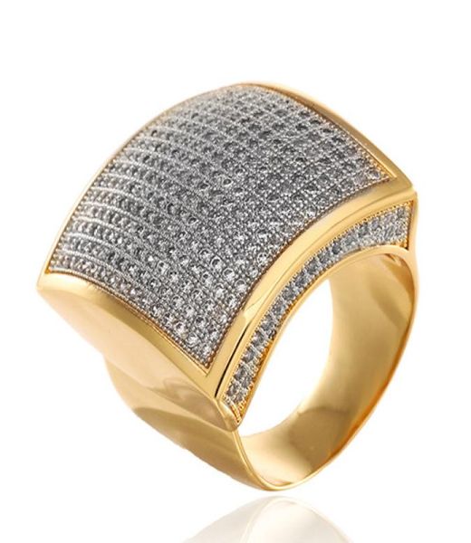 

men039s gold silver rings cubic zirconia hiphop jewelry 18k gold plated iced out diamond ring8989344, Golden;silver