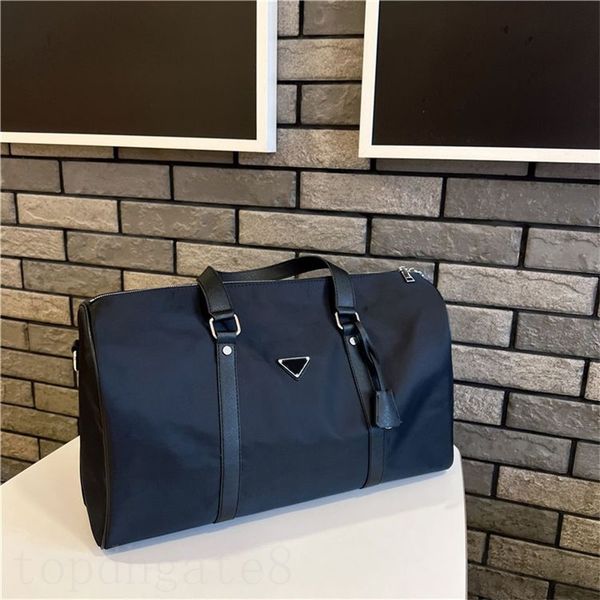 

portable designer bag for lady duffle bags re nylon material saffiano solid black with handle sac luxe distinctive charming enemel metal tra
