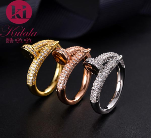 

luxury banquet copper plated 18k gold ring jewelry fashion european and american style microset ladies nail ring accessories5222738, Golden;silver