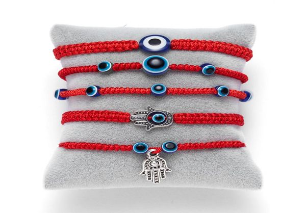 

hand braided lucky red string charm bracelet women men 5 style blue eye round beads bracelet fashion friendship jewelry8219415, Black
