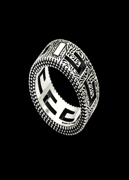 

titanium steel jewelry hollow g letter pattern ring lovers square gshaped arabic engraved pattern ring9762253, Silver