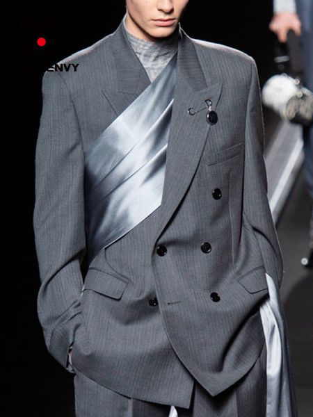 

men's suits blazers luxe coat advanced sense handtailored business casual show dark wool slimfit suit spring autumn 2023 230625, White;black