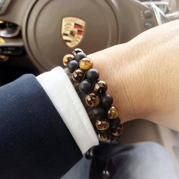 

bangle stone bracelet men lava rock black onyx tiger eye beads bracelets