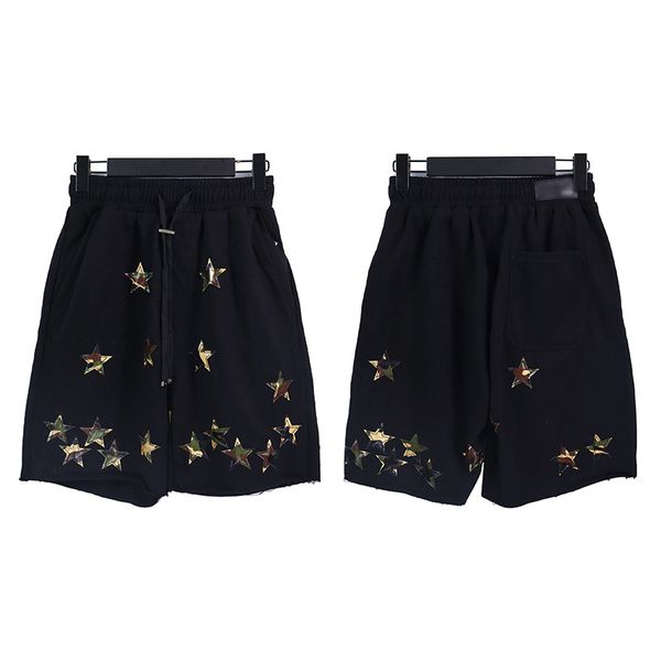 

men's shorts womens shorts ami spring and summer new personality five-pointed star leather american retro style decoration male casual, White;black