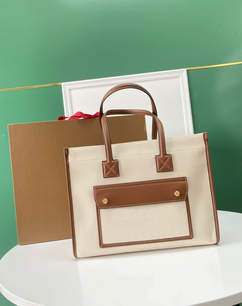 

1291 new women's tote bag high-end quality tote two-tone canvas patchwork leather shoulder bag can be carried by hand or shoulder with