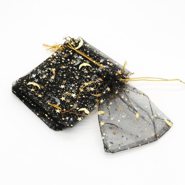 

black moon star 4sizes jewelry organza jewelry wedding party favor xmas gift bags for packing1378158, Pink;blue