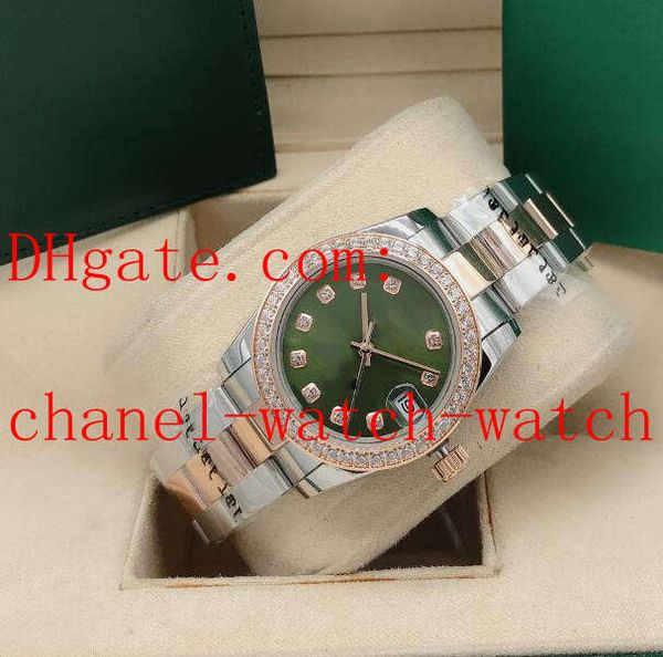 

new lady 31mm jubilee silver dial stainless steel and 18k rose gold mechanical automatic movement watch 116334 281320 diamond ladies women&#, Slivery;brown