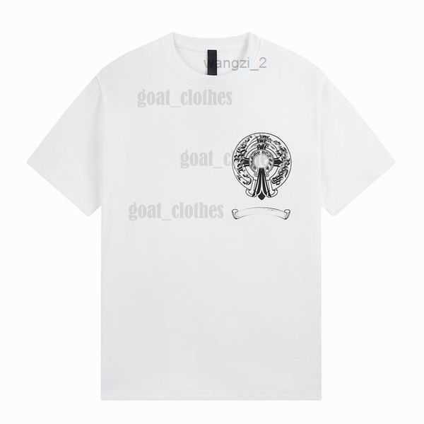 

mens shirts ch 2023 letter horseshoe sanskrit cross pattern pullover short sleeve cotton classic chs tshirts size s-xl eper 16 kf9a, White;black