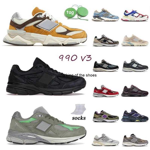 

with box new jjjjound 990 v3 running shoes miusa grey sneakers navy brown black workwear 9060 shoe nb 990v3 men women outdoor sea salt el ql