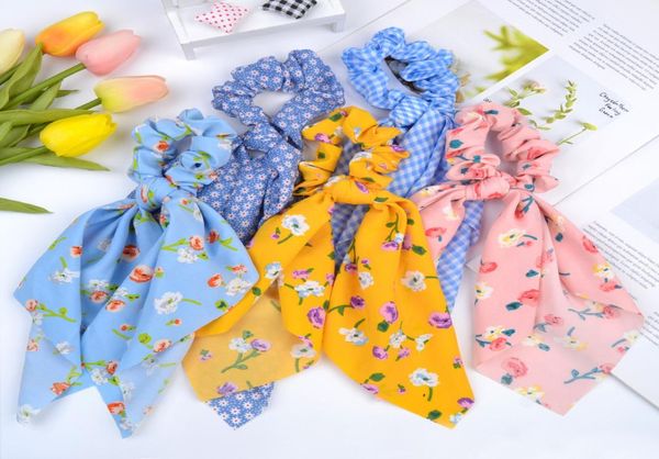 

girls headwear women accessories hair bands ties scrunchie ponytail holder rubber rope decoration big long bow2100708, Slivery;white