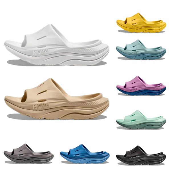 

blue hoka one one orda recovery platform slides 3 designer slippers women men white black pink summer beach sandal rubber sole casual shoes