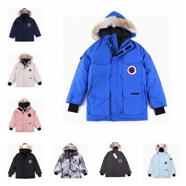 

canada mens designer jacket puffer coat parka hooded pattern epauleur embroidery fashion 08 expedition jackets goose couple extra thick coat, Black
