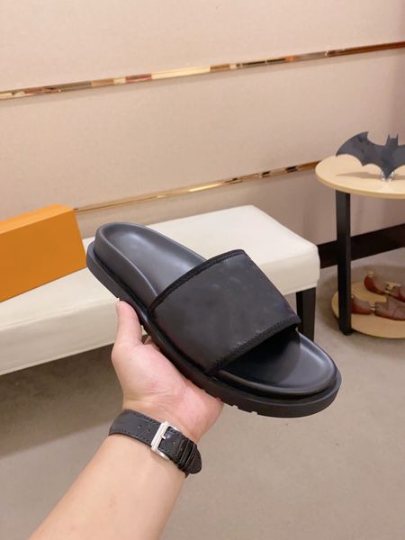 

2023 classic slippers slide brand designers luis fashion leisure sandal men vuttonity summer classic slippers l031, Black