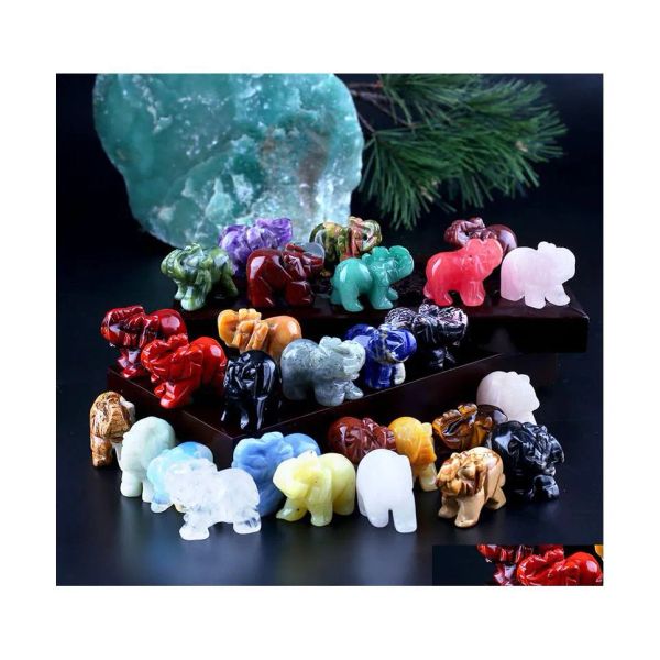 

stone natural semiprecious elephant carved ornament charms rose quartz healing reiki crystal engrave craft fashion drop deli dhadn, Black