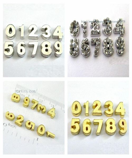 

100pcslot slivergold plaincrystal floating locket numbers charms fit living floating memory locket as family gift for christma2045172, Bronze;silver