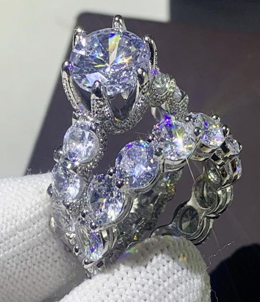 

2020 new arrival unique vintage jewelry 925 sterling silver couple rings round cut white z cz diamond women wedding bridal rin3257986, Slivery;golden