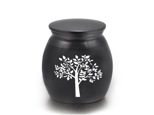

5 colors aluminum alloy urns pets cremation ashes urn keepsake casket columbarium memorials tree of life 25x16mm5341330, Silver