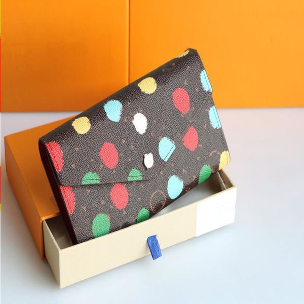 

holder 23ss purse card pouch multicolor dot sarah wallets coin yayoi holders envelope designer key kusama leather x wallet hvcf, Red;black