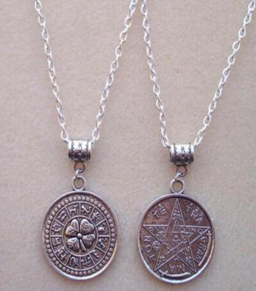 

reversable tetragrammaton pentagram zodiac necklacecharm pendant jewelry vintage silver statement sweater chain necklace for wome4575075