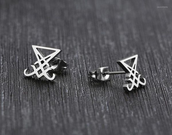 

stud earrings sigil of lucifer satanic symbol seal satan demon nu goth gothic dark occult esoteric pagan wicca16835356, Golden;silver