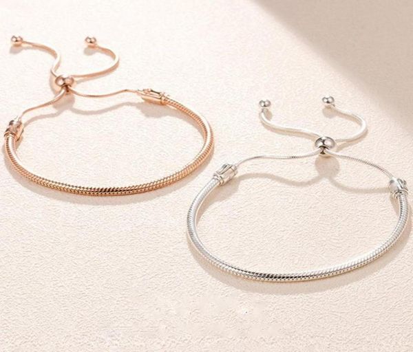 

charm bracelets 2021 silver color classic adjustable chain fits beads link for women fashion jewelry8226019, Golden;silver
