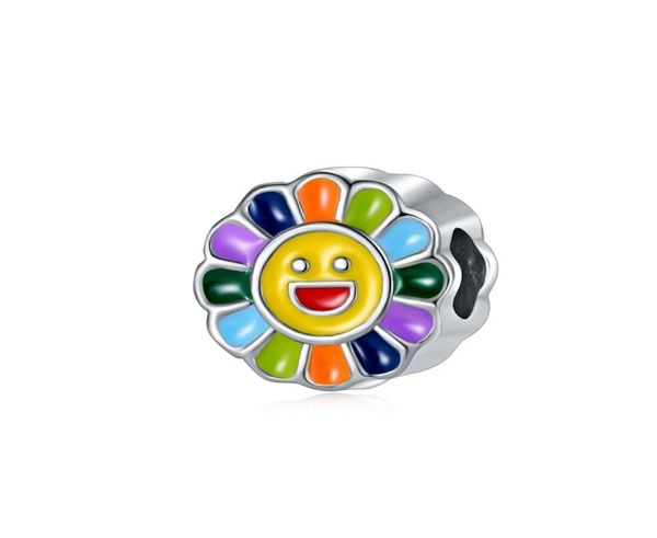 

fits bracelets 20pcs smiling face enamel charms beads silver charms bead for women diy european necklace jewelry8983816, Black