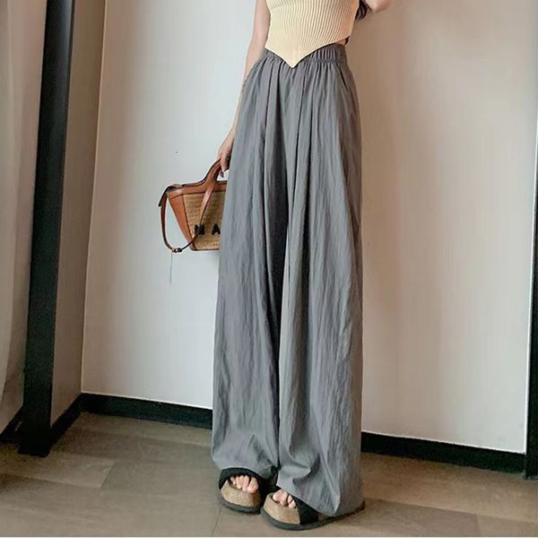 

men's shorts gidyq fashion fold wide leg pants japan style casual streetwear loose harajuku all match female straight trousers 230625, White;black