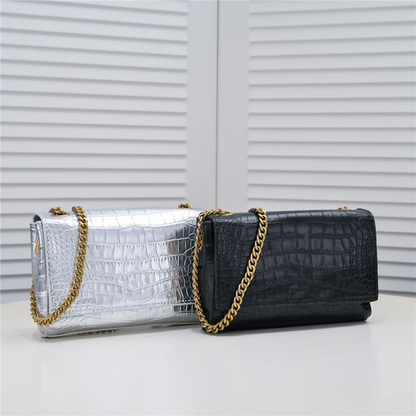 

designer woman kate bag women small 2-sided use handbag genuine leather crocodile pattern bags purse wholesale