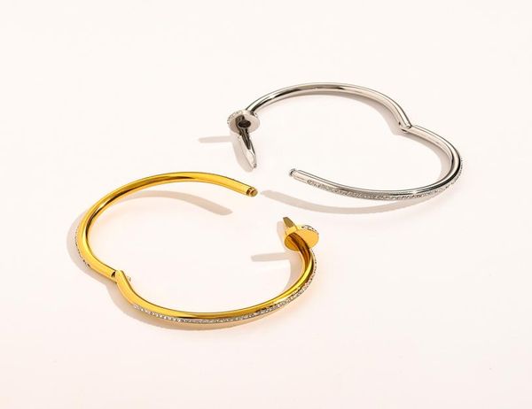 

classic bracelets women bangle luxury designer letter bracelet crystal 18k gold plated 925 silver plated stainless steel wedding l6929897, Black