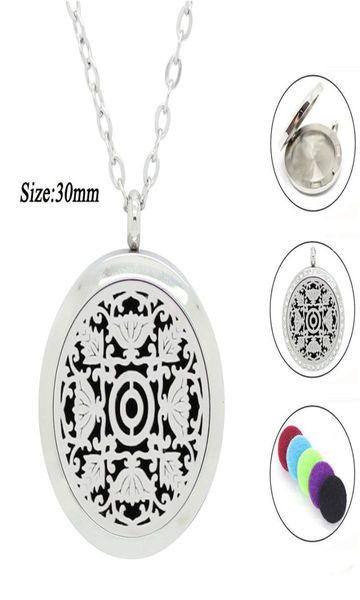 

with chain as gift new arrival 30mm magnet 316l stainless steel aromatherapy oil essentail diffuser locket necklace jewelry whole3038179, Silver