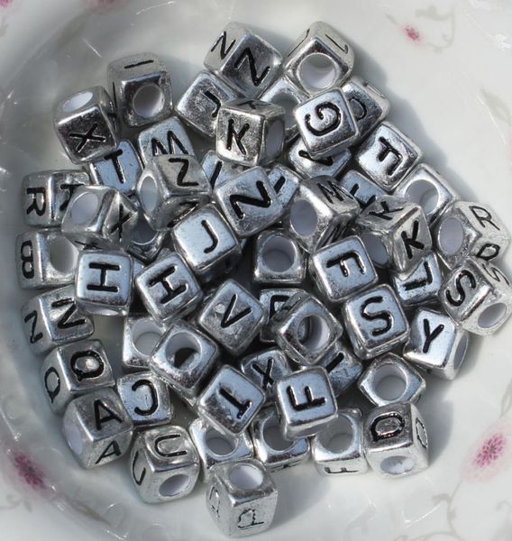 

metal plating alphabet letter quotazquot cube beads size 66 mm for braceletsnecklaces key chains making5325085, Black