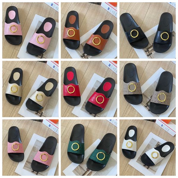 

2023 designer sandals g large women's sandals slipper casual shoes versatile slippers internet red men's and women's flat bot, Black