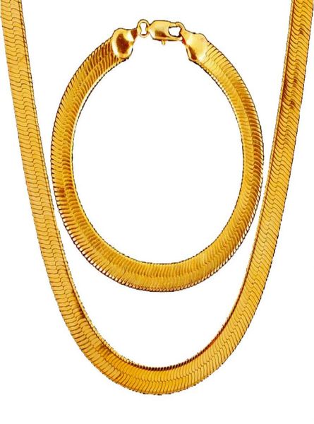 

men jewelry sets classical hip-hop 18k real gold plated bracelets necklaces thick chain4729702, Silver
