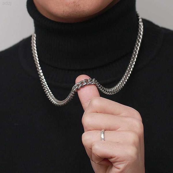 

basic punk s925 sterling silver hip hop cuban miami chain necklace