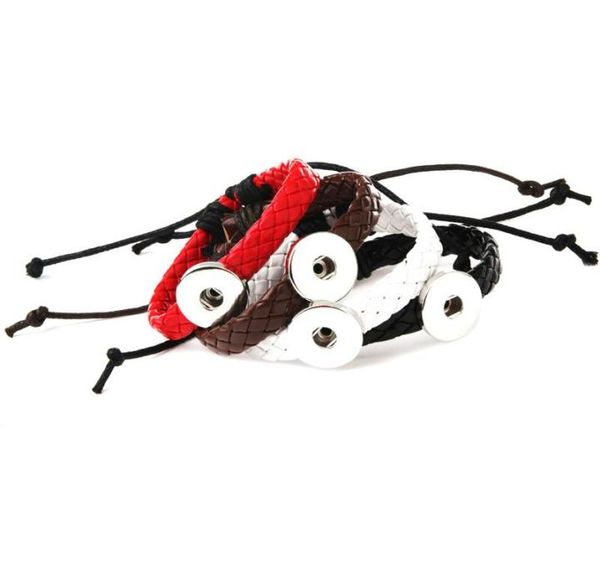 

snap buttons leather wrap bracelets 18mm ginger snaps charm braided rope bangle bracelet for women men s fashion noosa jewel7549444, Golden;silver