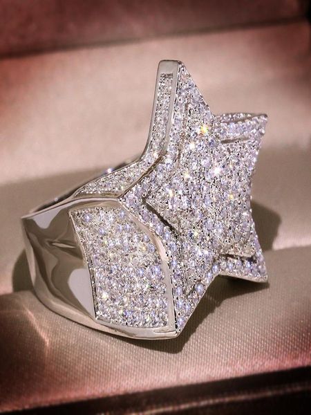 

rings real s925 sterling 2 cts natural moissanite ring for women hiphop men anillo silver 925 jewelry de bizuteria3447303, Golden;silver