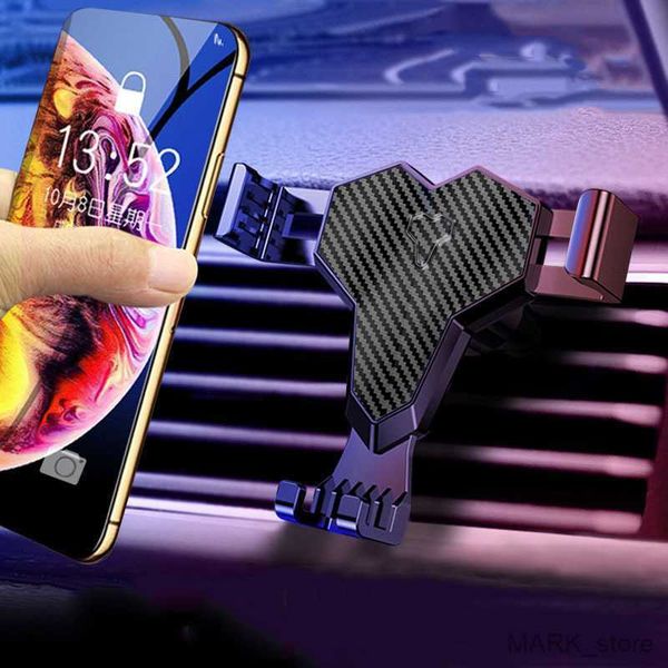 

car holder universal car phone bracket carbon fiber 360 rotation vertical adaptive clip telescopic spring adjustable phone holder stand r230