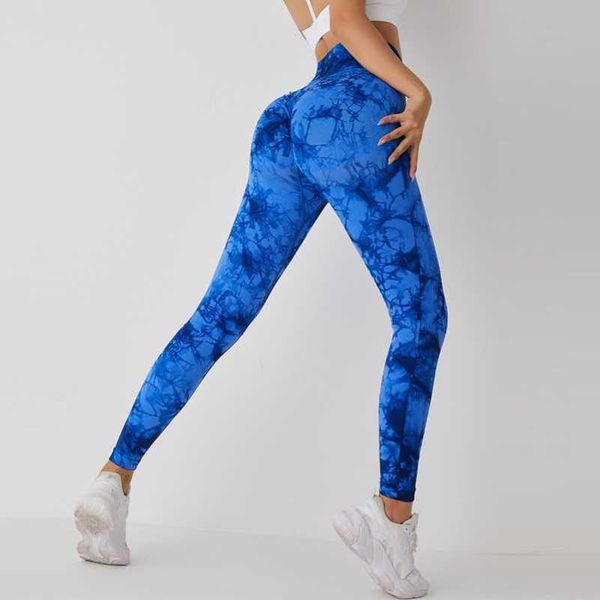 

new seamless tie-dye yoga pants women's high waist and hip lifting peach sewing running fitness exercise leggings lulus, Black;white