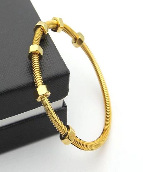 

stainless steel jewelry screw bracelet fashion bracelet design jewelry women bracelets iced out bracelet bangle mens nut bracelets8587717, Black