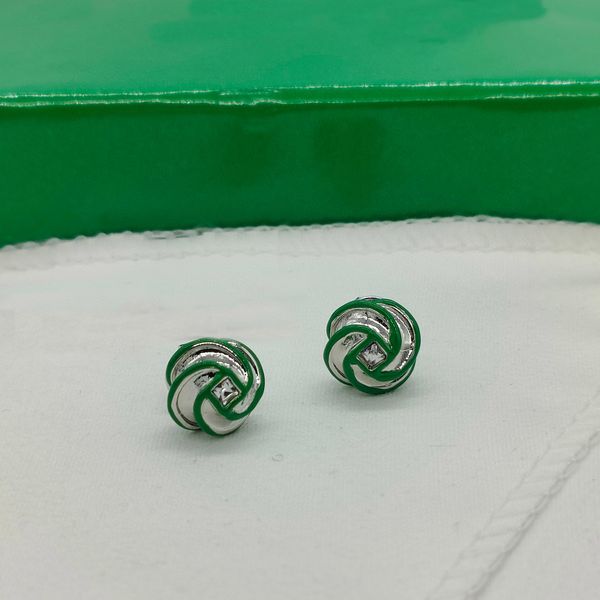 

2023 luxury quality charm stud earring with green color design have stamp ps7224b, Golden