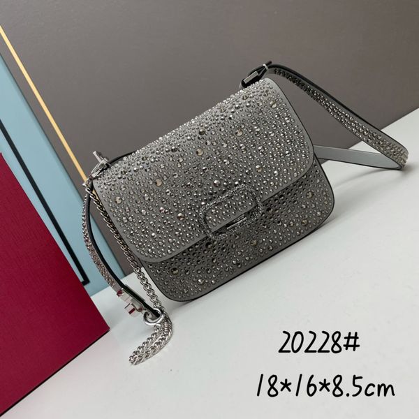 

luxury designer chain bag ladies shoulder bag leather rhinestone loco handbag fashion crossbody bag camera bag new 2023