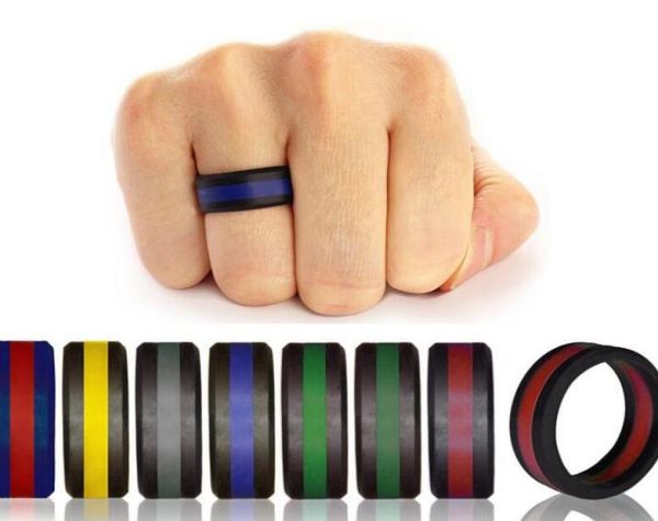 

silicone wedding ring flexible silicone wedding comfortable fit lightweight ring for men multicolor comfortable design ps17082611221, Slivery;golden