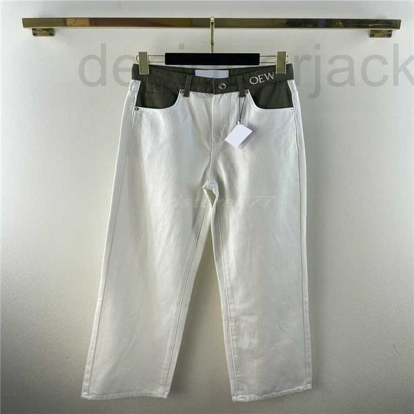 

women's jeans designer women girls 100% cotton pants jeans with letter embroidery female high end milan runway casual jersey outwear de, Blue