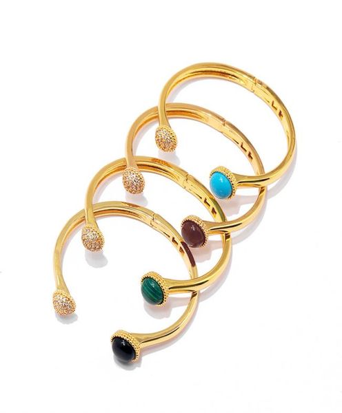 

2020 fashion charm jewelry 18k gold plated natural agate bracelet colorful natural stone bracelets bangle for women7088374, Golden;silver