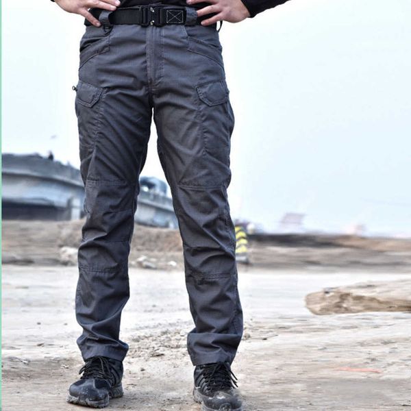 

mens camouflage cargo pants elastic multiple pocket military male trousers outdoor joggers pant plus size tactical men 2104063avy, Black