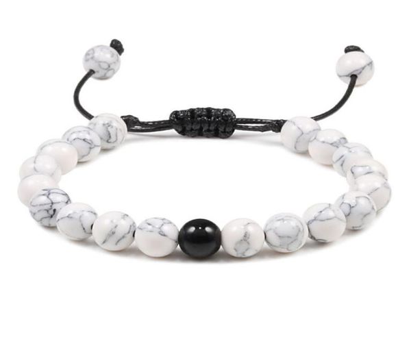 

natural stone lava matte white black braided bracelet adjustable couples distance beaded bracelets for men women jewelry gifts pul3630130, Golden;silver