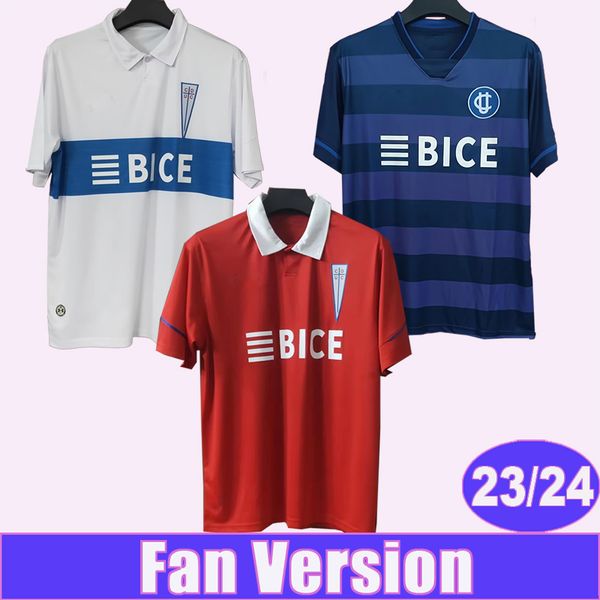 

23 24 universidad catolica zampedri mens soccer jerseys asta-buruaga galani fuenzalida home white away red 3rd blue football shirts, Black;yellow