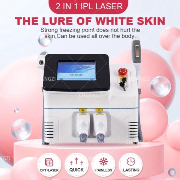 

beauty items portable opt 2in1 diode laser hair removal machine picosecond laser remove freckles pico tattoo carbon peeling device factory o